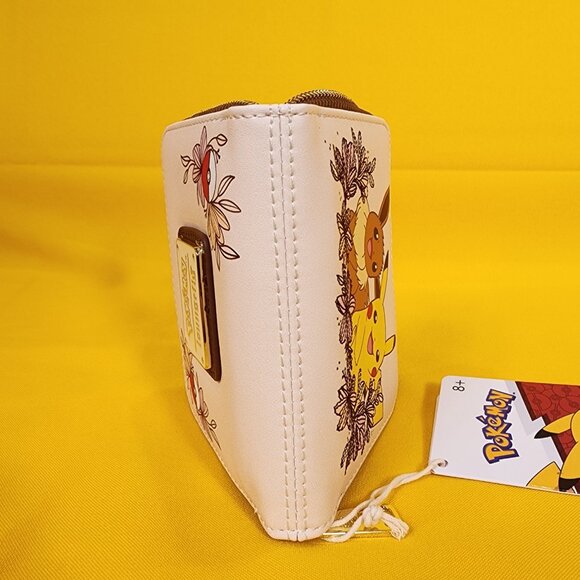 Loungefly Pokémon Pikachu & Eevee Floral Zip Wallet NEW - Picture 12 of 13